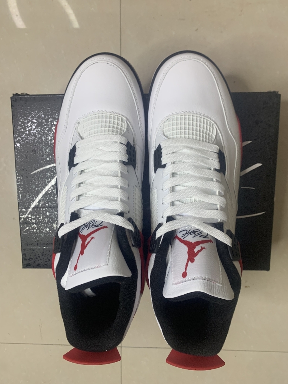 New - Air Jordan 4 Retro Red Cement - Picture 3 of 6